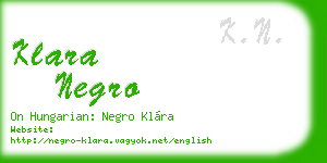 klara negro business card