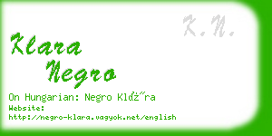 klara negro business card